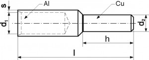 ACB bimetallic connector with the pin